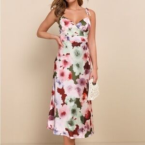 Floral Midi Dress Lulus XL NWT